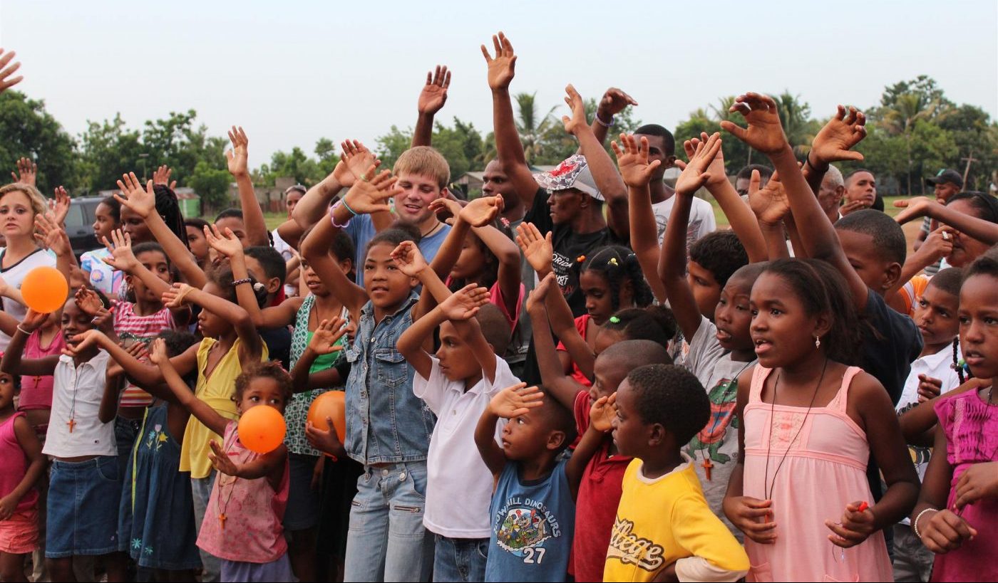 Children singing on a Christian Mission Trip